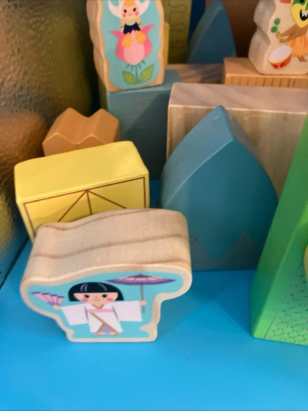 Disney Parks It's A Small World Character Wooden Stacking Block Set